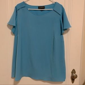 Lane Bryant Flutter Sleeve Top, Light Blue, 20